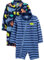 Simple Joys by Carter's Assorted Rashguard-Set Traje de baño de una Sola Pieza, Azul Marino Amigos Marinos/Morado Rayas, 3 años (Pack de 2) bebés niños