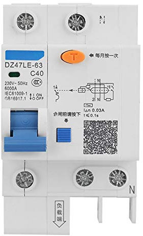 Vobor Interruttore differenziale DZ47LE-63-1P+N C40 40A 230V Interruttore automatico di protezione differenziale ad alta sensibilità