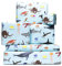 Central 23 – Geschenkpapier für Jungen – 6 Bögen Geschenkpapier für Mädchen – Meerestiere – Wal, Delfin, Schildkröte, Hai – niedliches blaues Geburtstagsgeschenkpapier für Kinder
