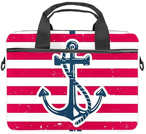 Sea Anchor gestreifte Laptoptasche mit Griff für 34 - 36,8 cm (13,4 - 14,5 Zoll) große Schultertasche, Aktentasche