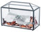 NCYP 32cm große Glaskartenbox für Hochzeiten mit Schlitz und Herzschloss, schwarze geometrische Terrarienbox für Geburtstage, Partys, Empfänge, Andenken (nur Glasbox und Schloss)