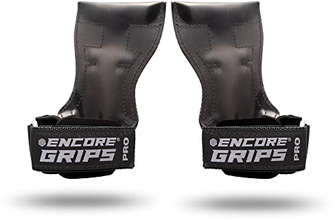 Professional Grips Zughilfen mit Handgelenk Handbandage für Fitness Bodybuilding Gewichteheben Kraftsport Krafttraining Lifting Gewichte Training Handschuhe Griffe Gym Equipment (L, Schwarz)