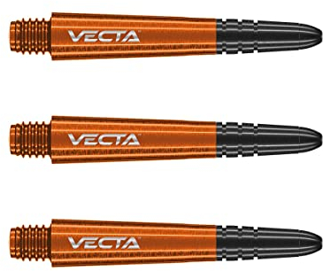 WINMAU Dart Shaft - Vecta Polycarbonat Dartschäfte - 1 Set pro Packung (insgesamt 3 Dart-Schäfte) - Professionelles Dartzubehör - Orange & Schwarz Kurz Schäfte