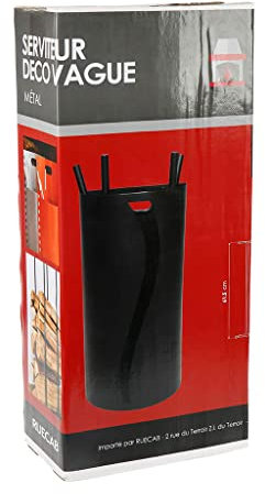 RUECAB - Servidor de chimenea, servidor de madera chimenea - Soporte + 4 accesorios: pala, póker, escoba y pinza - Altura: 65 cm - Peso: 4 kg - Ideal para el mantenimiento de su chimenea