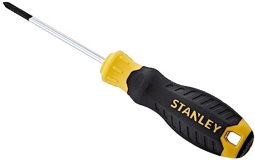 Stanley Cushion Grip™ Screwdriver Phillips Tip PH0 x 60mm, Made from high-Strength, Chrome Vanadium Steel with Strong Magnetic Black Oxide tip