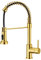 FORIOUS Kitchen Tap, Spring Kitchen Sink Mixer Taps, Commercial Faucet Single Handle Lever, High Arc Swivel 360 with 2 Spray Mode, Brushed Gold