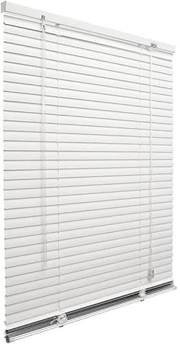 Virsus Tenda Veneziana in PVC 3786, colore Bianco, tenda parasole, fissaggio a muro, persiana regolabile in altezza e lamelle inclinabili per proteggere dalla luce e caldo, per finestre (80x160 cm)