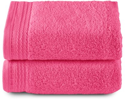 Top Towel - Premium - Grandes Serviettes de Bain - Serviettes de Bain - 2 essuie-Mains - 50 x 100 cm - 100% Coton - 600 grammes - Fraise