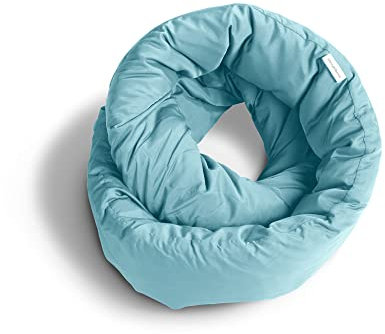 Huzi Infinity Pillow - Travel Neck Pillow - Versatile Soft 360 Support Scarf - Machine Washable - Home Travel Flight Road Trips (Airy Blue)
