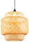 COSTWAY Suspension Bambou Ø 40 x H 43 cm, Abat Jour Rustique Fil 0-90cm E27 40W, Suspension Naturelle Plaque de Plafond Métal, Luminaire pour Salon