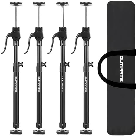 OUTIMATE Schrankheber zur Montage von Schränken, 60–115 cm dritte Hand verstellbare Stützstangen, 3. Handstützsystem für die Installation von Oberschränken, 90 kg Tragkraft, 4 Stück