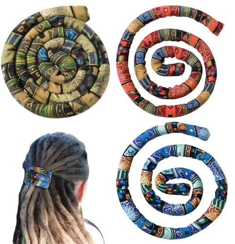 MMDOCO Spiral Lock Haarbinde Dreadlock, 3 Stück Spiral Lock Hair Tie Dreadlock, Zubehör Dreadlock Haargummi für Frauen und Männer, Dreadlocks Pferdeschwanz Halter für dickes lockiges Haar