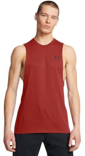 Under Armour Men's Sportstyle Left Chest Cut-Off Tee Sleeveless, (840) Earthen Orange / /, M