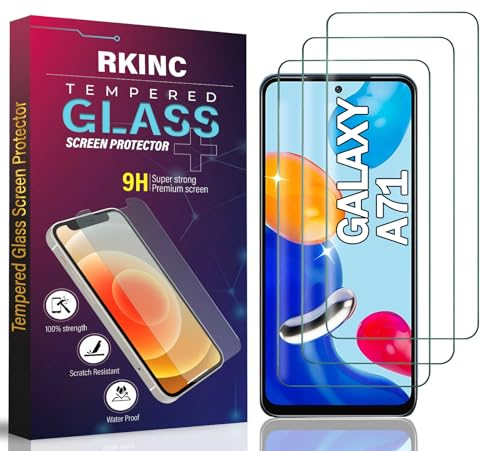 RKINC Verre Trempé [Lot de 3] pour Samsung Galaxy A71, Note 10 Lite, Film Protection écran, Dureté 9H 0,33 mm HD Glass [Garantie à vie][sans Bulles d'air][Résistant aux rayures]
