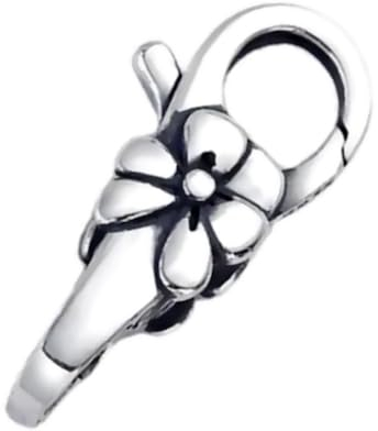 My-Bead Doppelkarabiner 925 Sterling Silber Premium Karabiner – Schmuckverschluss Blume XXL 23.5mm – Armband & Halskette DIY