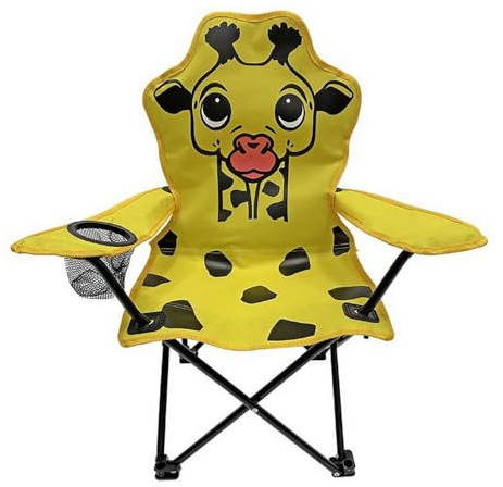 Linder Exclusiv LEX Kinder-Anglersessel Campingstuhl Campingsessel mit Getränkehalter (Giraffe (gelb))
