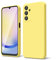 oakxco for Samsung Galaxy A25 5G Case Silicone, Thin Slim Grip Soft Rubber Gel Protective Phone Case for Women, Matte Plain Solid Color Aesthetic Cute Girly Case with Camera Cover, Yellow