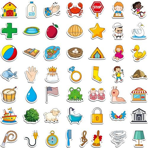 50 PCS CVCC & CCVC Object Magnets, Magnetic Thickened Fridge Magnets Adorable Educational Learning Toys for Preschooler, Kindergarteners, Kids 4+