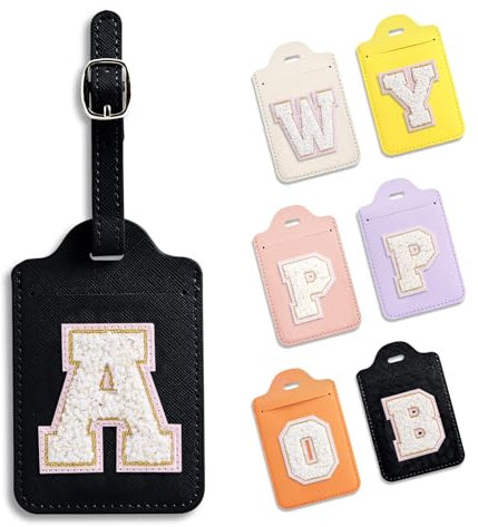 Anntry Gepäckanhänger, Kofferanhänger mit Adressschild, PU Leder Reise Koffer Tags, Namenschild ID Etikett für Geschäftsreise, Flugreisen, Paare Hochzeit Reisegeschenk