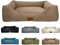 elropet Hundebett orthopädisch aus Kuschel Cord XS/S/M/L/XL kleine Hunde große Hunde Hundekorb (Cappuccino, L (100x80x24cm))