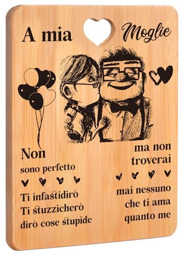 Regalo per Lei, Regalo Moglie, San Valentino per Lei, Regalo Fidanzata, Tagliere di Bambù, Regalo Anniversario per Lei, Regalo San Valentino Anniversario Matrimonio per Moglie.
