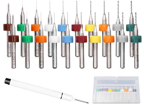 20 Petits Forets, 1 Marqueur, Outil De Perçage De Petits Trous, Jeu De Micro-Forets, Petit Foret Pour Circuit Imprimé, Foret De Gravure.