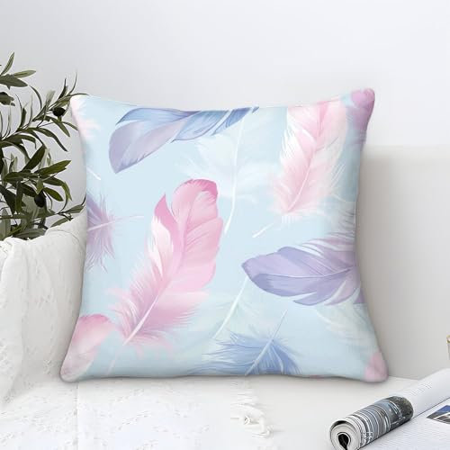 UNRXJZLVM Feder Kissen Bezug 1er Set Kissenbezüge Wohnzimmer Kissenhülle Sofakissen Polyester Polster Textil Für Sofa Bett Garten Balkon Kinderzimmer Deko Kissen 45x45cm