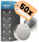 ABSINA 50x Batteria SR626SW orologio 1,55V ossido d'argento - batteria orologio SR626SW a tenuta stagna e lunga durata - pile SR626SW, batteria 377 orologio, SR626SW batterie orologi, pila SR626SW