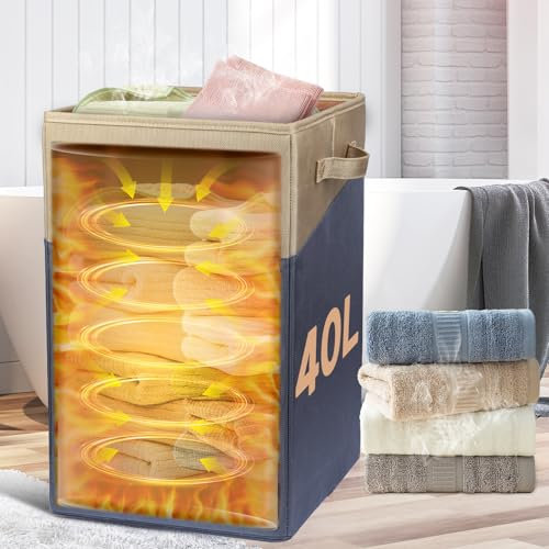 38L Foldable Towel Warmer Bucket - Large Capacity for Bathroom, Spa, Oversized Towels & Blankets | 4 Heating Modes, Auto Shut-Off (30/60/90 Min) | Ideal for Robes, Pajamas & Housewarming Gifts