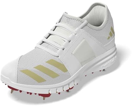 adidas Men's Howzat Spike, Cloud White/Gold Metallic/Pure Ruby, 11 UK