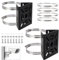 TOLIDA 2 Packs Black Universal Vertical Pole Mount Brackets for CCTV Cameras with 8 Loops - Square Metal Mounting Bracket for Security Camera Ptz Dome, Outdoor/Indoor Wall Mounted Camera Brackets