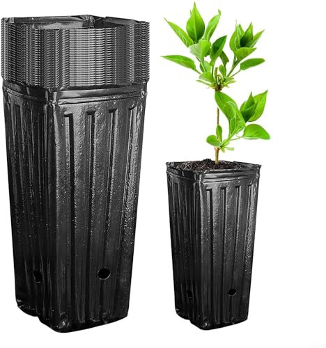 Macetas profundas de plástico para árbol de vivero, 20 piezas de 7 a 8 de altura