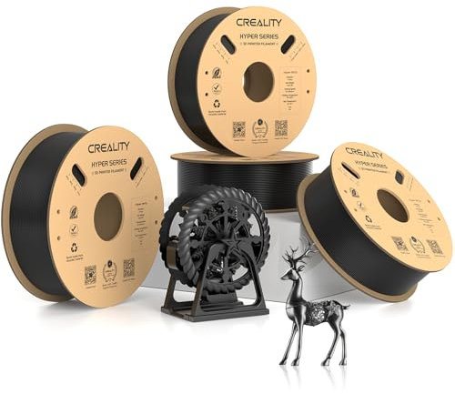 Creality Hyper PETG Filament, Schwarz Filament 1.75mm Hyper PETG 4KG, 3D Drucker Filament PETG Maßgenauigkeit +/- 0.03mm, 3D Druck Materialien für die Meisten 3D Drucker