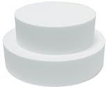 ZIEMER Styropor Torte 14cm ∅ 25cm+15cm Dummie Höhe 14cm Durchmesser 25cm und 15 cm 2-söckig Scheiben einzeln zum Verkleben und Basteln von Torten und Geschenken zu Geburtstagen Hochzeiten und Feiern