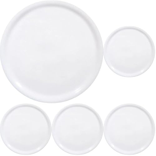 HENDI Plato de pizza redondo, plato para servir pizza, porcelana, motivo: unicolor, apto para el microondas y el lavavajillas, ⌀280 mm, blanco (Paquete de 5)