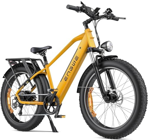 ENGWE Electric Bikes for Adults E26 Electric Bicycle 26 x4 Fat Wheels, 48V 16AH Battery, Urban Commuter Ebike, 7-Speed Hydraulic Disc Brake (YELLOW)
