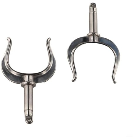 Stainless Steel Oar Locks, Marine Grade Rowlock Side Mount, 316 Steel Paddle Crutch with Adjustable Clamp, No Drill Dinghy Paddle Holder for Canoe Row Boat Fittings, 2 Pcs