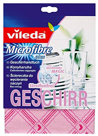 Vileda Microfaser Geschirrhandtuch - trocknen & polieren mit nur einem Tuch - 1er Pack