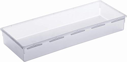 Rotho Basic modulare Ordnungsbox 38x15 cm für Schubladen, Kunststoff (PP) BPA-frei, transparent, (38.0 x 15.0 x 5.0 cm), Sonstige