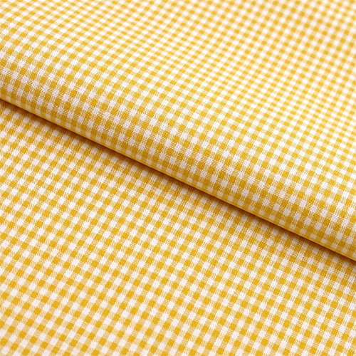 Stoff Meterware Karo 2x2 mm Baumwolle - Baumwollstoff, Züchen, Gingham, Bauernkaro, Kariert, Karomuster, Landhaus, Deko, Nähen, Basteln (Gelb)