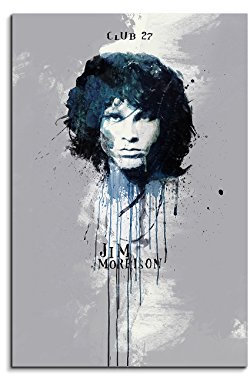 Paul Sinus Art Jim Morrison 90x 60cm Keilrahmenbild Kunstbild Aquarell Art Wandbild auf Leinwand fertig gerahmt Original Unikat