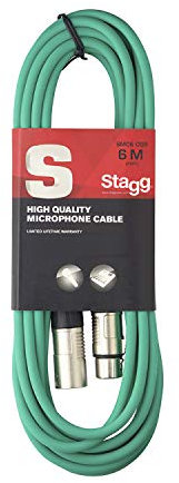 Stagg - Presa Microfono di Alta Qualita XLRf to XLRm, 6m, Verde