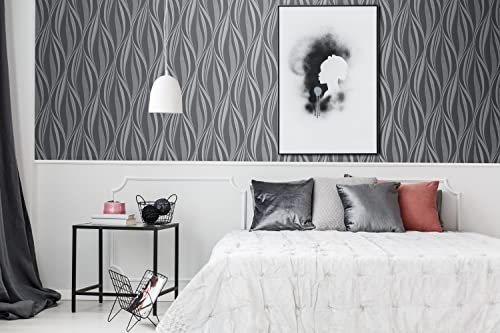 Boutique Tango Charcoal/Silver Wallpaper