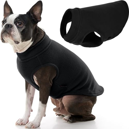 Gooby Stretch Fleece Vest Dog Sweater, Black, Large