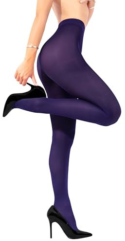 sofsy Violetto Collant Donna 40 Denari in Microfibra Opaca - M - Tights Modellanti Antiscivolo con Fascia Vita Rinforzata, Tinta Unita Strega Cosplay