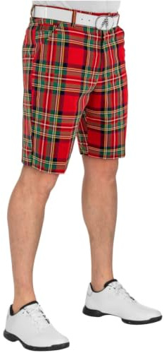 Royal & Awesome Herren-Golf-Shorts, lustige Golfbekleidung, maßgeschneiderte Shorts für Herren, Stewart Tartan, 52