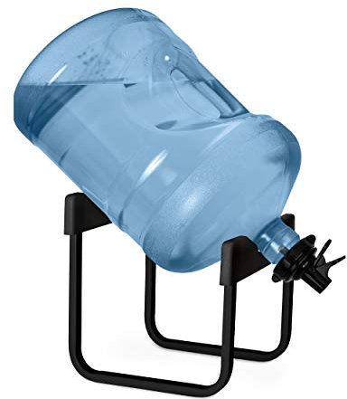 Brio Soporte para Jarra de Agua de Acero Inoxidable de 3 a 5 galones y 2 válvulas dispensadoras, Soporte de Agua Antideslizante Resistente al óxido con Boquilla de Agua de Flujo rápido sin BPA, se