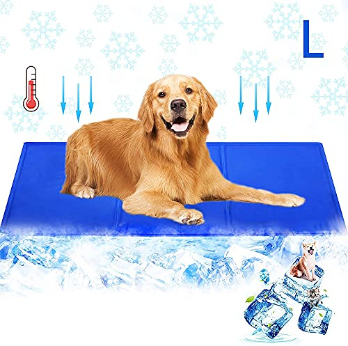 AlfaView Alfombra de enfriamiento para Mascotas para Perros y Gatos Estera de Gel enfriamiento automático activada por presión para Perrera Jaula Cama, Ideal para el hogar Viajes
