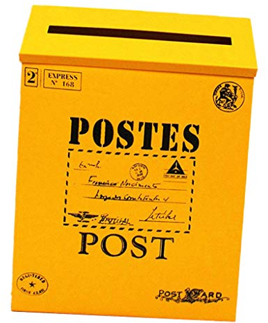 LOVIVER Stil Briefkasten Postkasten Mailbox Zeitungsbox, Gelb
