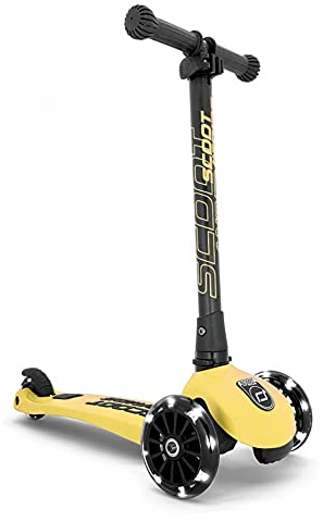 Scoot & Ride Highwaykick 3 LED Scooter Roller Kunststoff/Metall Lemon, Maße: ca. 55cm x 15cm x 24cm, 96358, Gelb